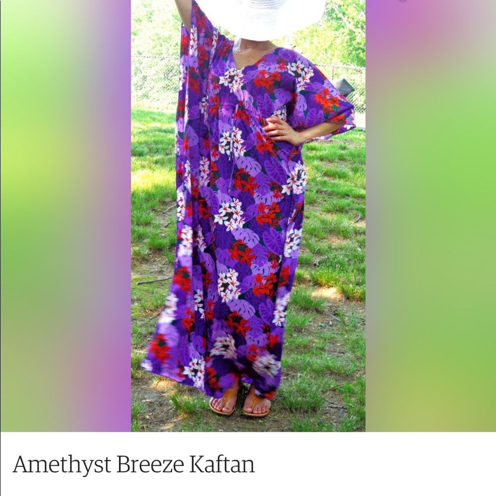 Tropical print caftan